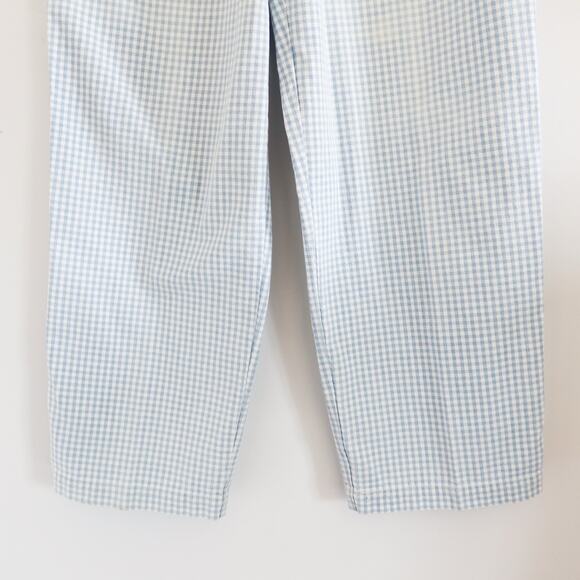 Vintage Gingham Straight Leg Pants Blue Checked Petite Medium - Picture 3 of 8